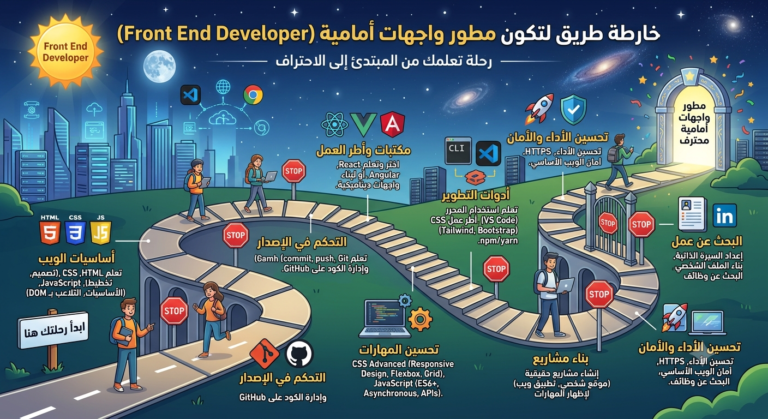 خارطة طريق frontend developer في 2026: دليلك الشامل front end devloper